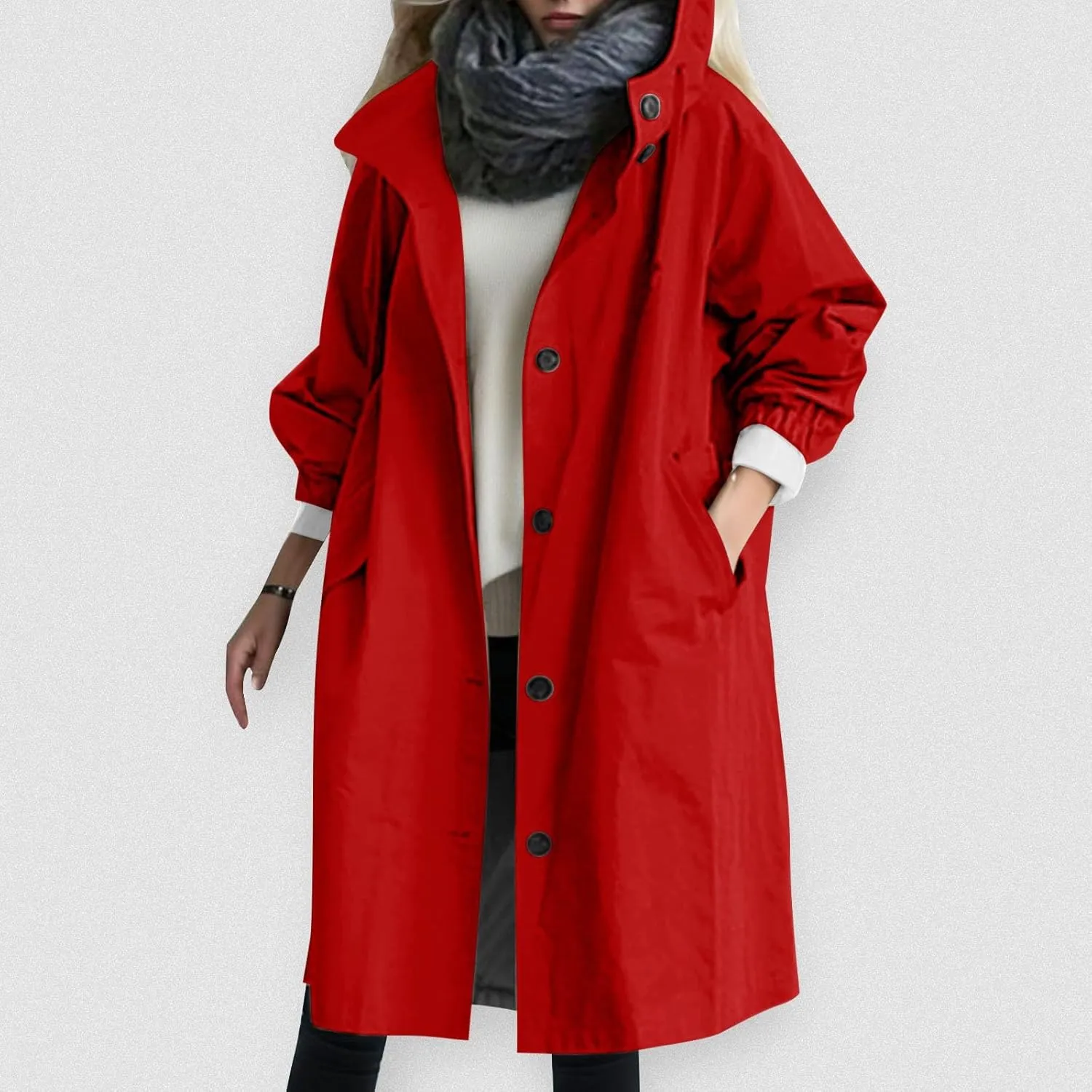 Women Trench Coat/Windbreaker Spring and Fall Fashion,Water Resistant Thin Transition Jacket