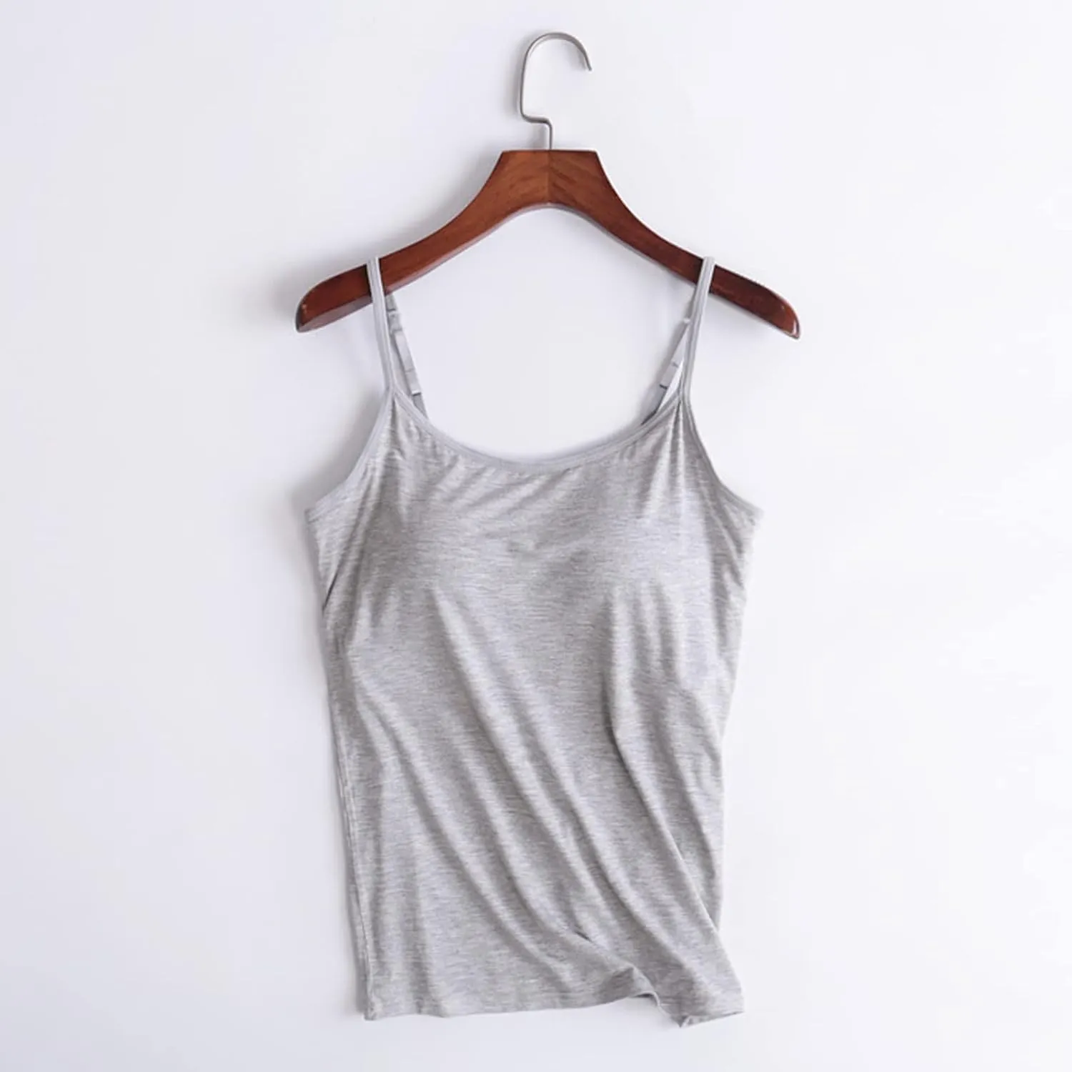 Women V-Neck Camisole with Shelf Bra Slim Fit Cotton Undershirts Cami Shirts for Layering Summer Tank Tops for Women