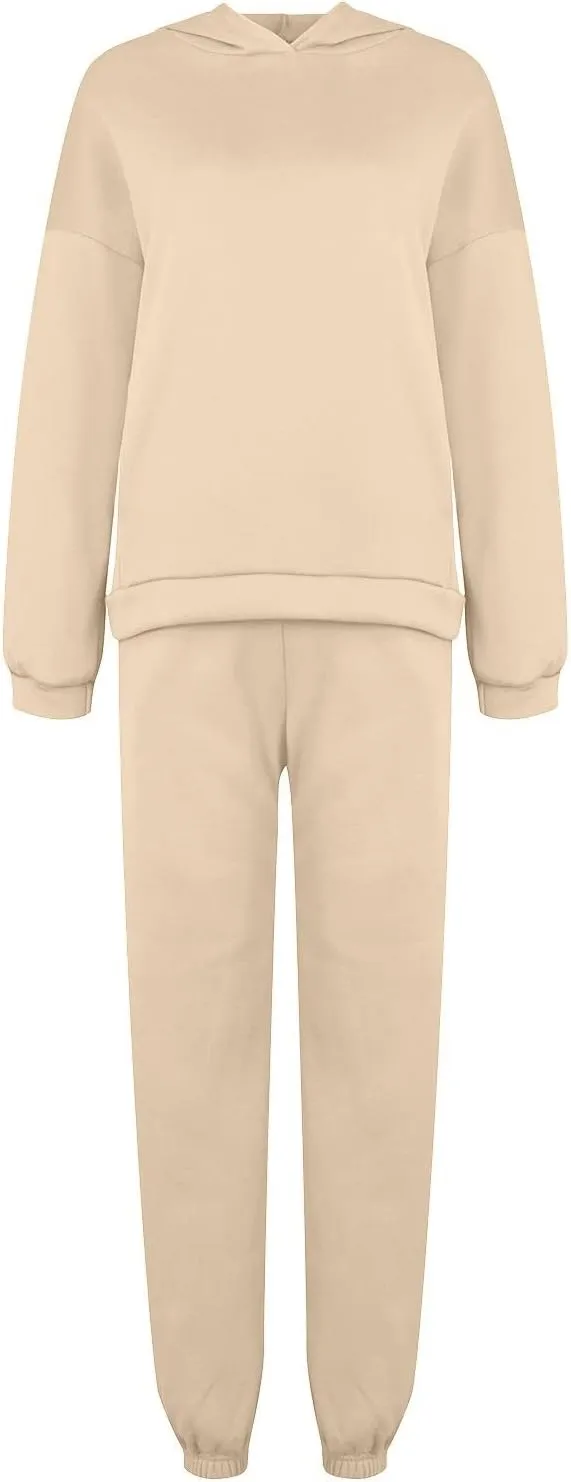 Womens 2 Piece Outfits Lounge Hoodie Sweatsuit Sets Y2k Oversized Fleece Sweatshirt Baggy Fall Fashion Sweatpants