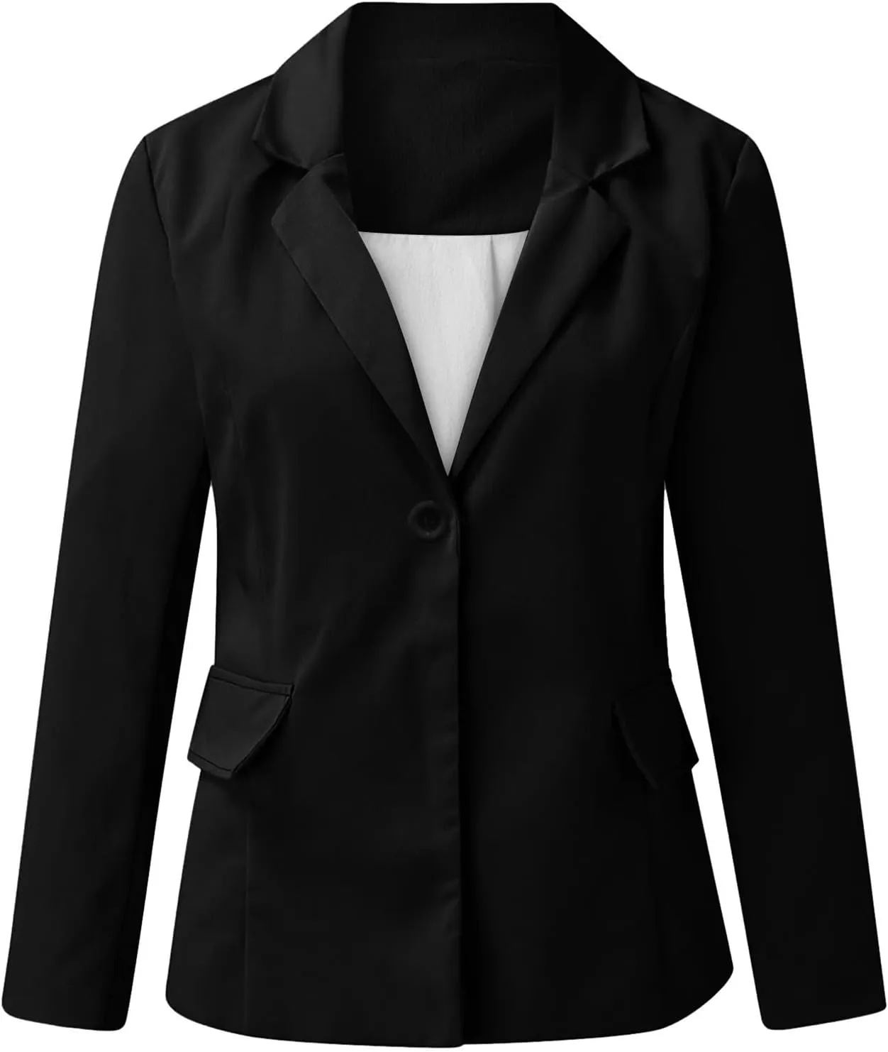 Womens 2024 Fall Casual Blazers Long Sleeve Lapel Open Front Button Work Business Lightweight Jackets with Pockets