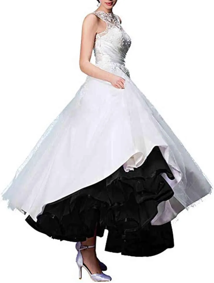 Women's Ankle Length Petticoats Long Plus Size Wedding Slips Crinoline Underskirt for Prom Evening Wedding Dress