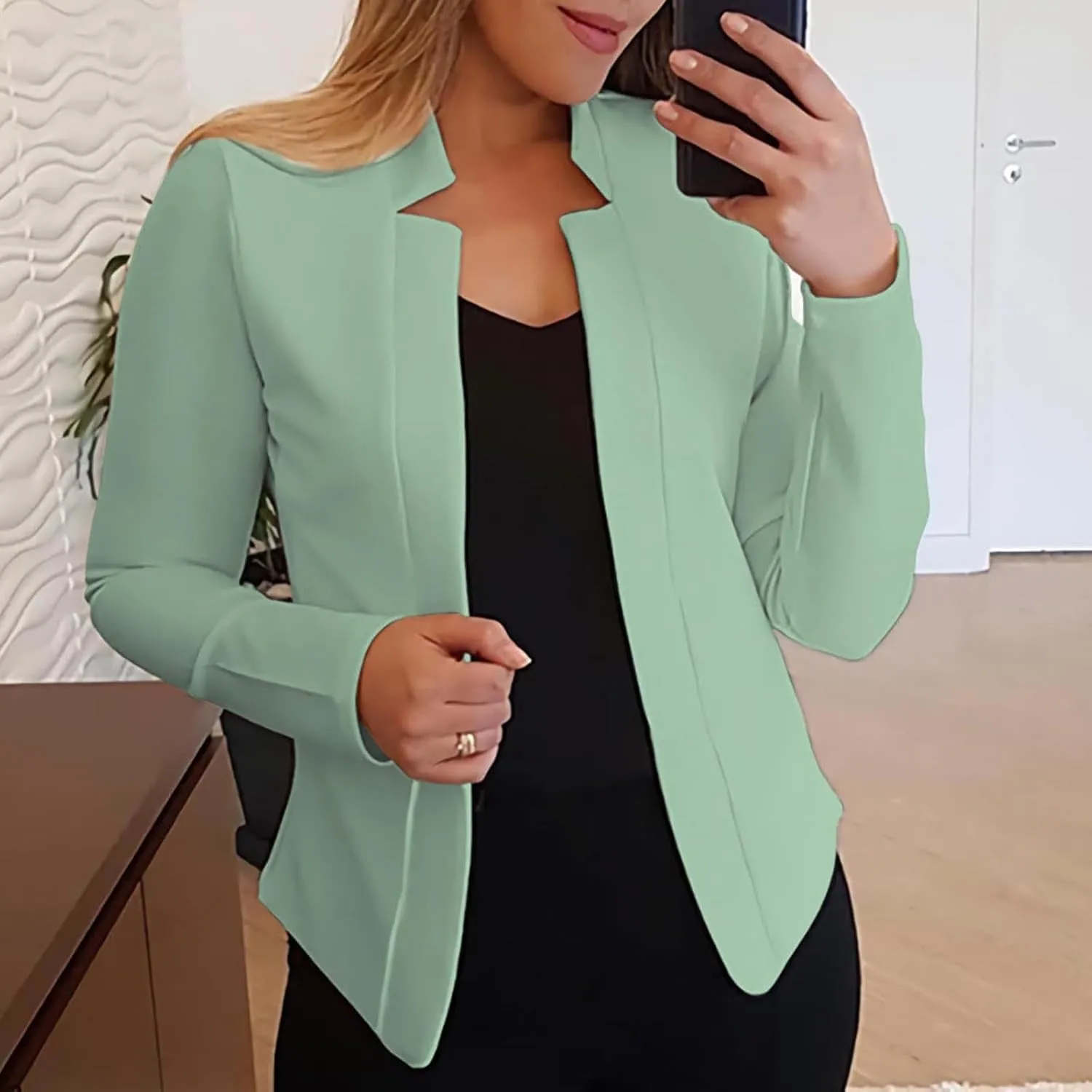 Womens Blazer Business Casual Suit Jackets Long Sleeve Open Front Work Suit Trendy Dressy Cardigan Blazer 2024