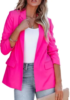 Women's Blazer Casual Blazers 2024 Fall Fashion Long Sleeve Open Front Work Office Suit Jackets Cardigan Business
