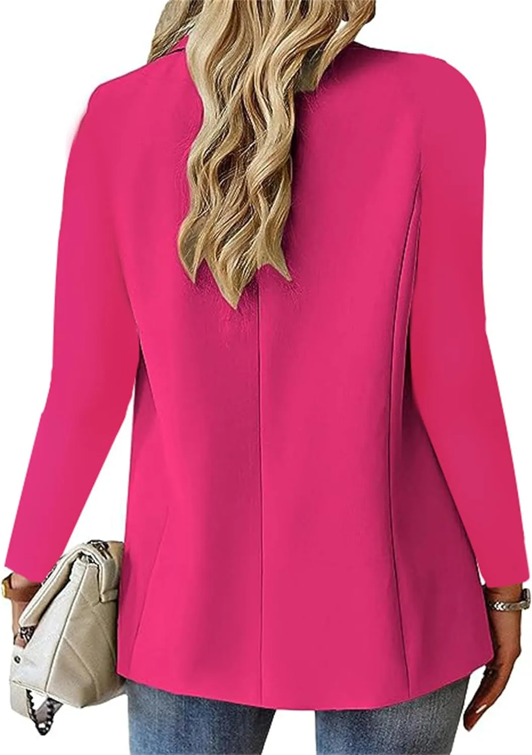 Women's Blazer Jackets Dressy Casual Open Front Long Sleeve Lapel Blazers Business Going Out Suit Jacket with Pockets