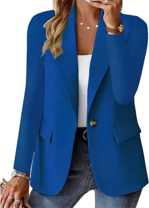 Women's Blazer Jackets Dressy Casual Open Front Long Sleeve Lapel Blazers Business Going Out Suit Jacket with Pockets