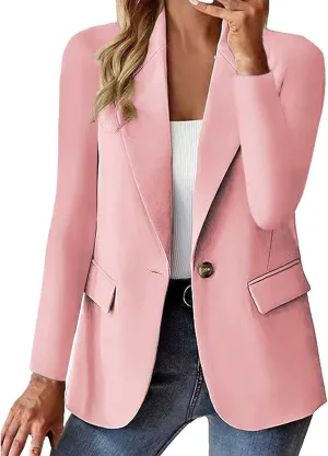 Women's Blazer Jackets Dressy Casual Open Front Long Sleeve Lapel Blazers Business Going Out Suit Jacket with Pockets