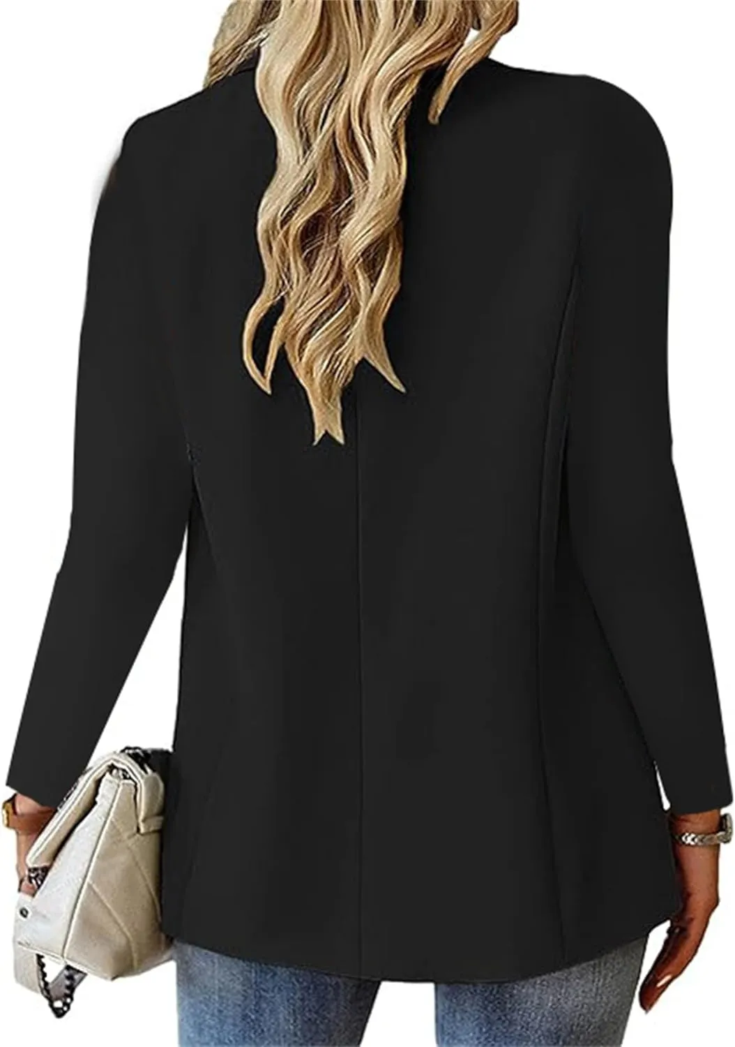 Women's Blazer Jackets Dressy Casual Open Front Long Sleeve Lapel Blazers Business Going Out Suit Jacket with Pockets