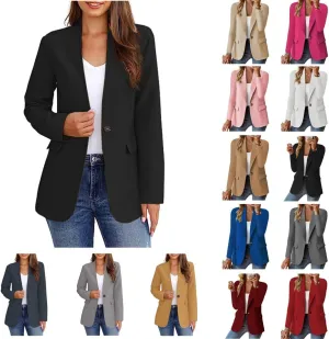 Women's Blazer Jackets Dressy Casual Open Front Long Sleeve Lapel Blazers Business Going Out Suit Jacket with Pockets
