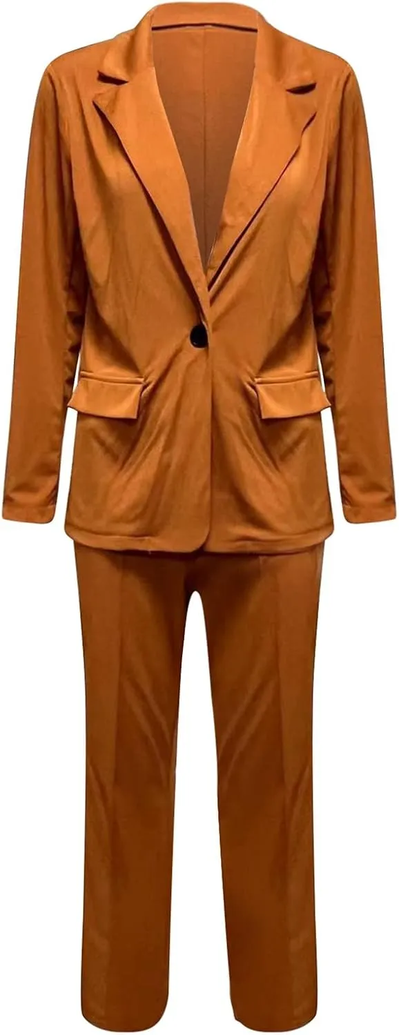 Womens Blazer Sets For Work Casual Business Cropped Blazers And Pants 2 Piece Fashion Suits Jacket Outfits