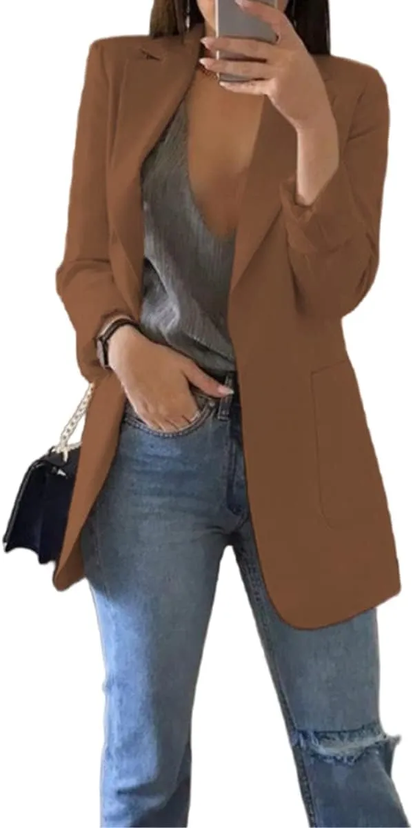 Womens Blazers for Work Casual Slim Fit Business Suits Office Cardigan Suit Jacket Oversized Top Fall Trendy Outfits