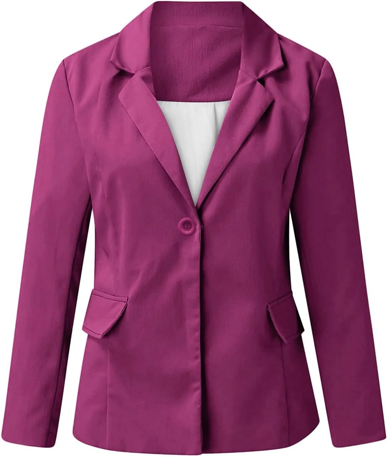 Women's Blazers Long Sleeve Suit Jackets Solid Color Cardigan Collar Single Button Business & Leisure Top