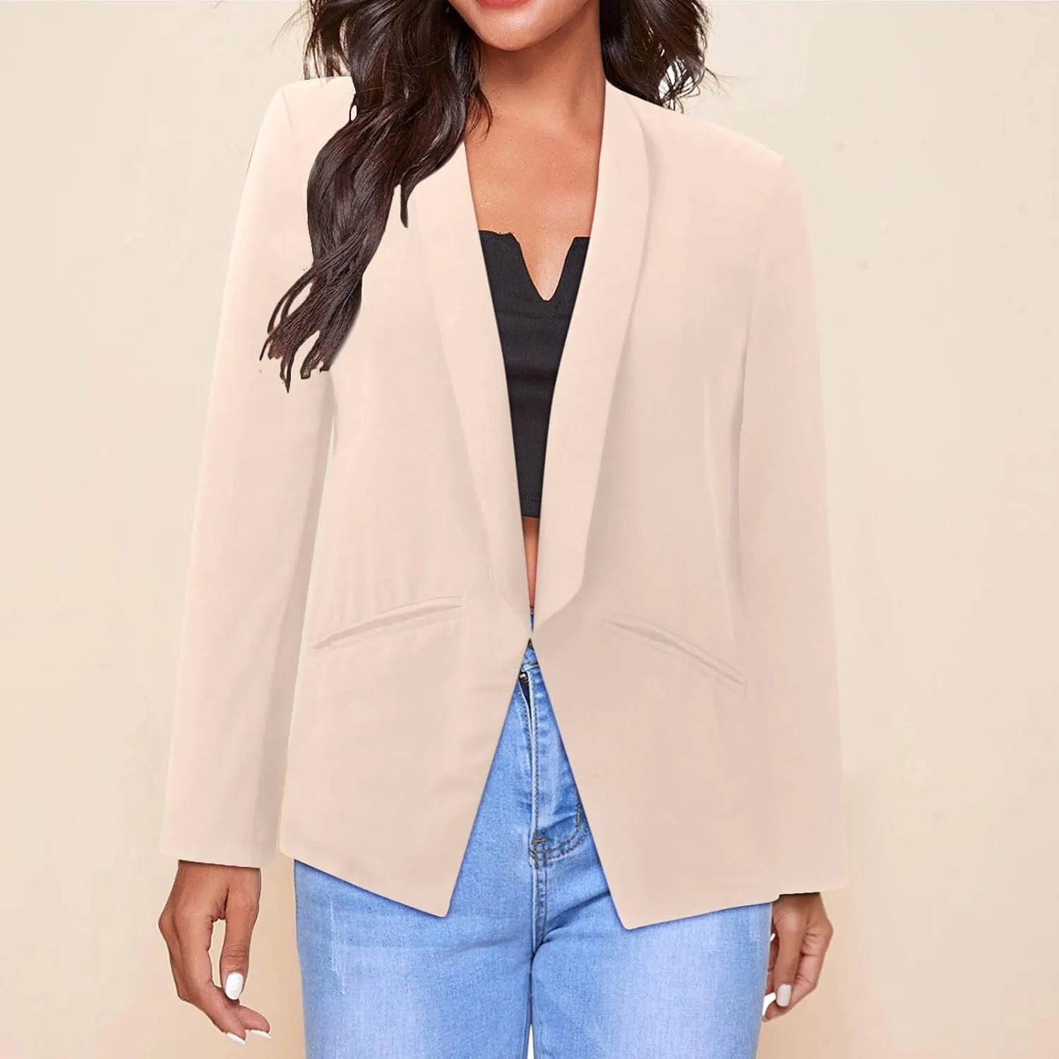 Womens Business Casual Clothing Causal Womens Jackets Long Sleeve Work Plaid Coat Pluse Size Oversized Jackets