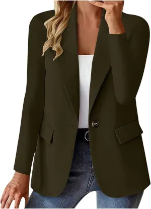 Women's Business Casual Long Sleeve Lapel Blazer