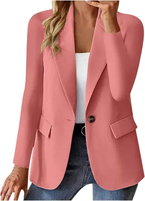 Women's Business Casual Long Sleeve Lapel Blazer