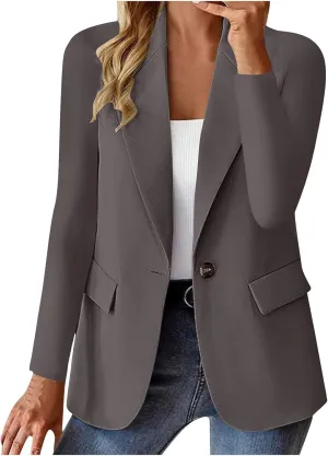 Women's Business Casual Long Sleeve Lapel Blazer