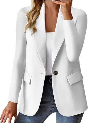 Women's Business Casual Long Sleeve Lapel Blazer