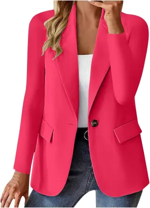 Women's Business Casual Long Sleeve Lapel Blazer
