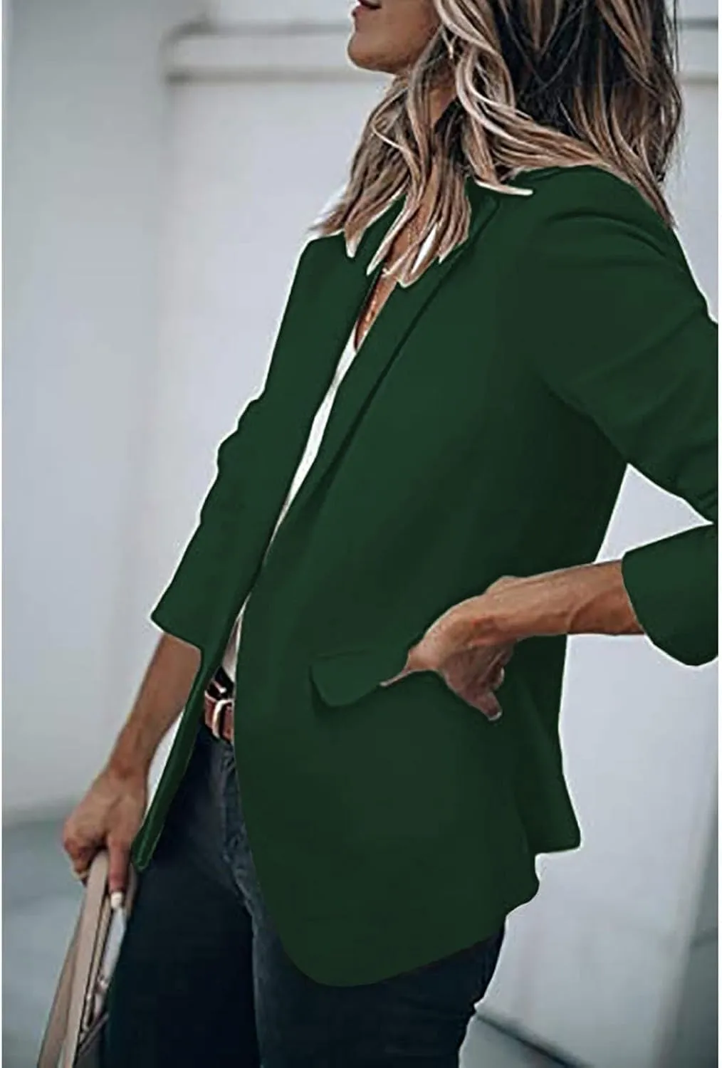 Womens Casual Blazers Open Front Long Sleeve Work Office Suit Jackets Blazer Plus Size Autumn Winter Outwears