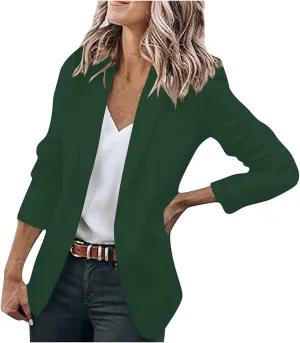 Womens Casual Blazers Open Front Long Sleeve Work Office Suit Jackets Blazer Plus Size Autumn Winter Outwears