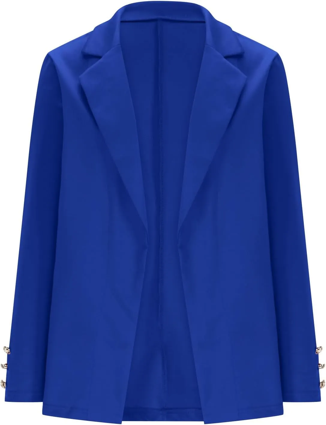 Womens Casual Long Sleeve Blazer Open Front Solid Color Work Office Blazer Jackets Lightweight Stretch Lapel Jackets