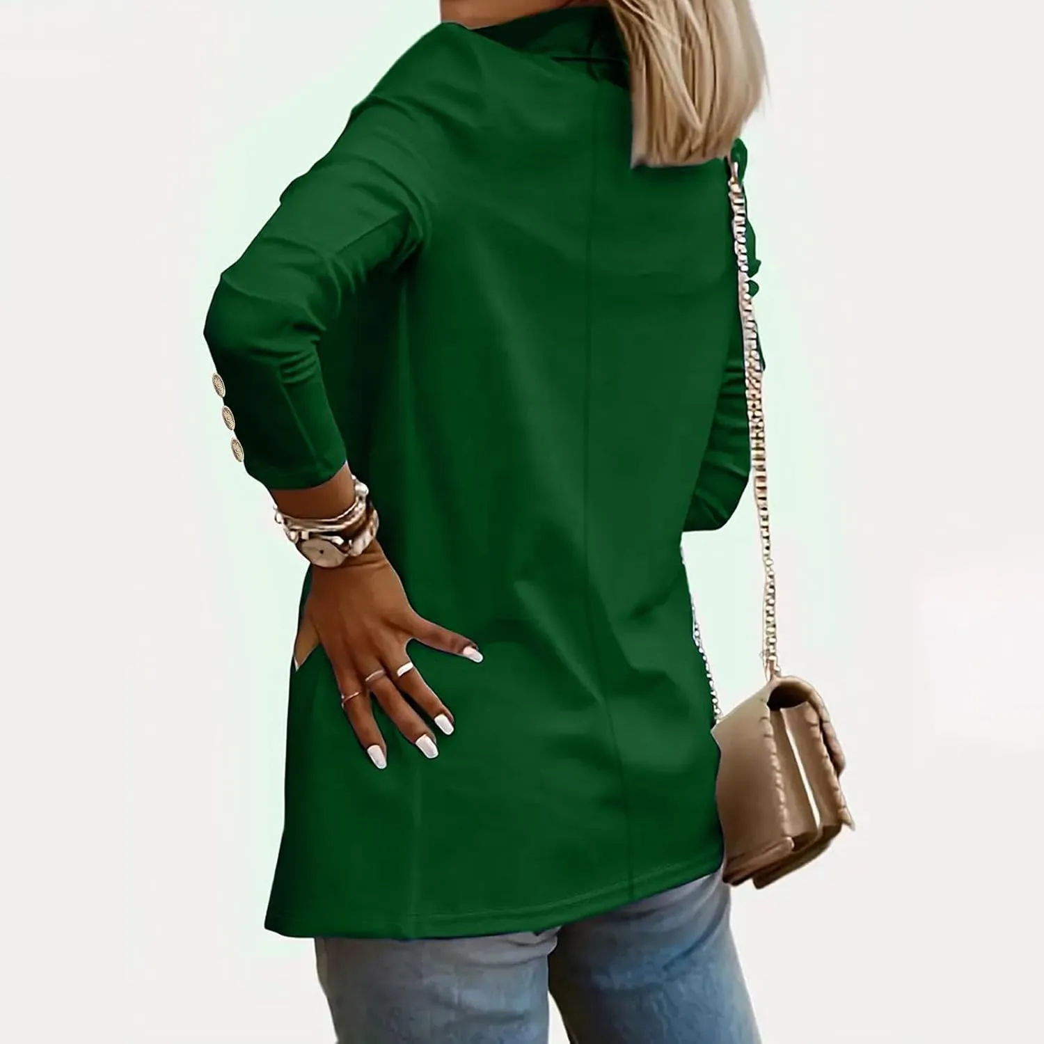 Womens Casual Long Sleeve Blazer Open Front Solid Color Work Office Blazer Jackets Lightweight Stretch Lapel Jackets
