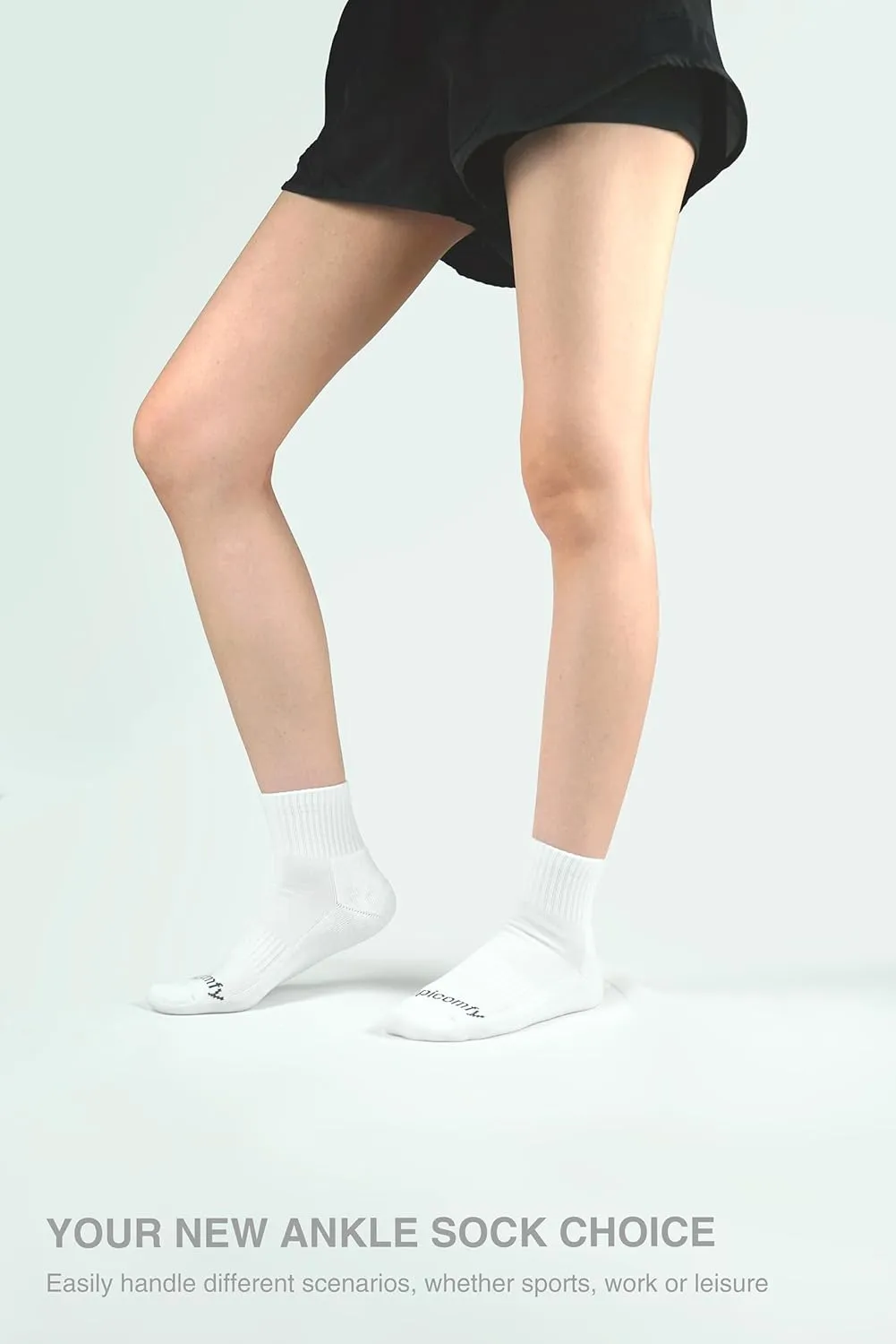 Women’s Cotton Ankle Socks with Comfy Cushioned Bottom and Arch Compression, Running, Sports, Works (6 Pairs)