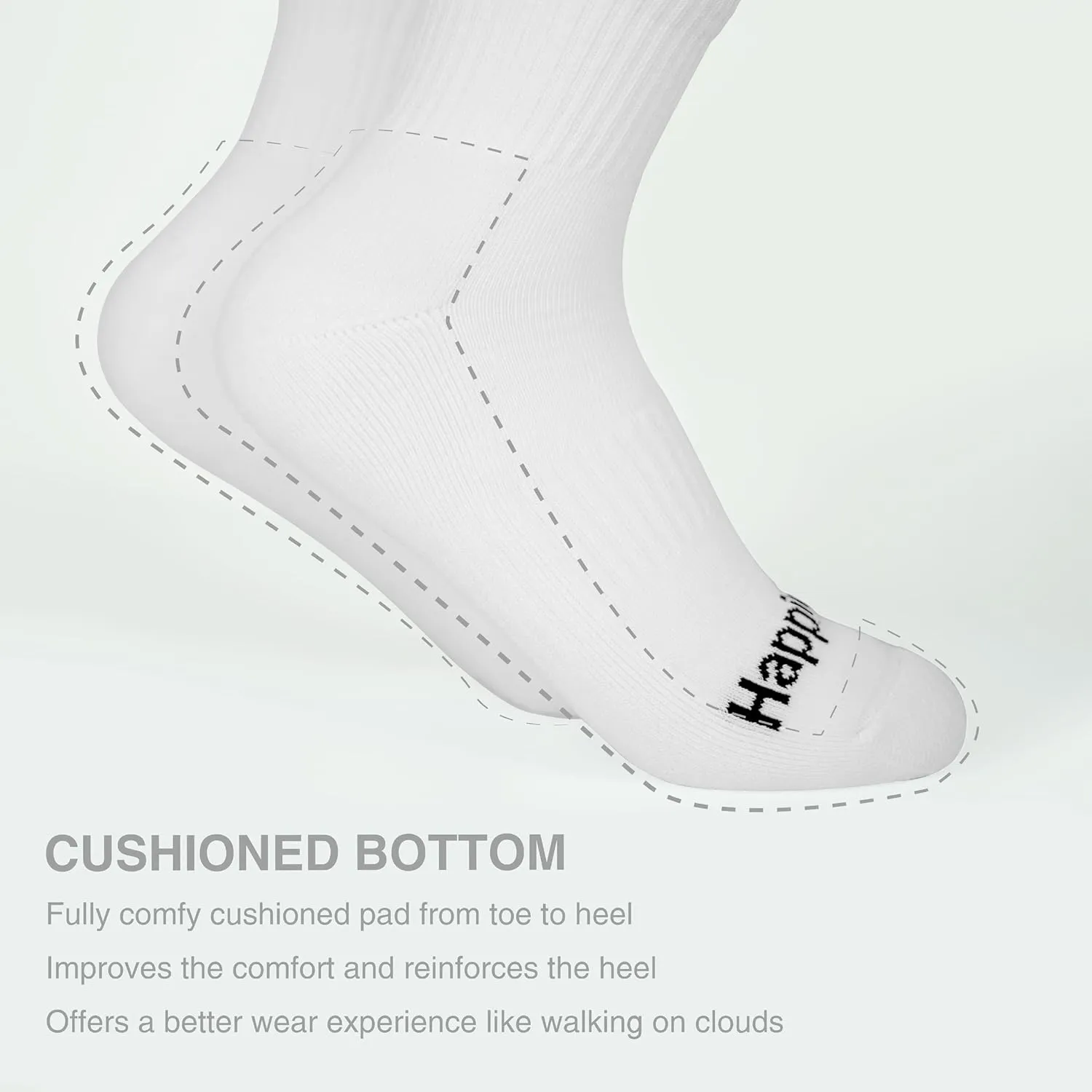 Women’s Cotton Ankle Socks with Comfy Cushioned Bottom and Arch Compression, Running, Sports, Works (6 Pairs)