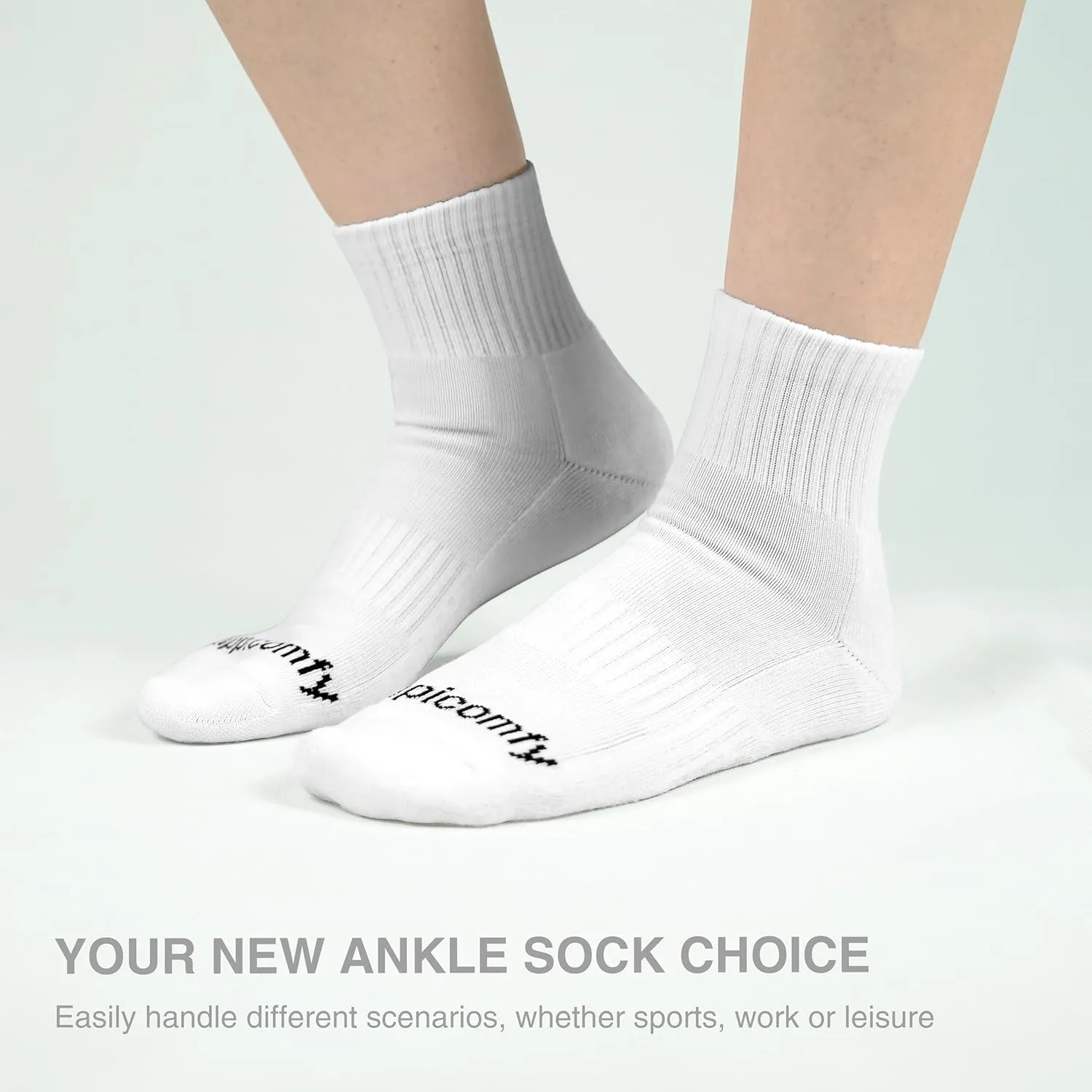 Women’s Cotton Ankle Socks with Comfy Cushioned Bottom and Arch Compression, Running, Sports, Works (6 Pairs)