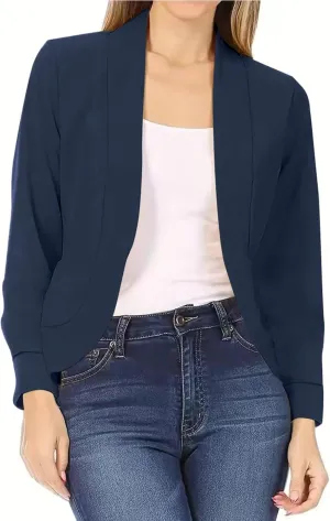Womens Fall Casual Blazers 2024 Three Quarter Sleeve Sleeve Cardigan Short Small Coat Womens Casual Blazers 2024