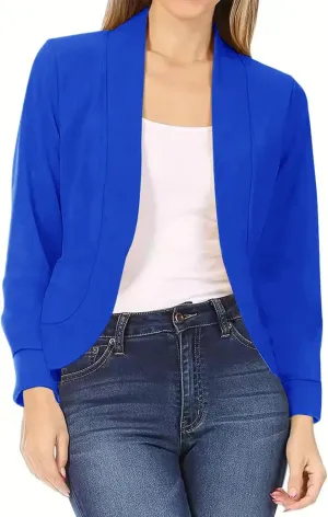 Womens Fall Casual Blazers 2024 Three Quarter Sleeve Sleeve Cardigan Short Small Coat Womens Casual Blazers 2024