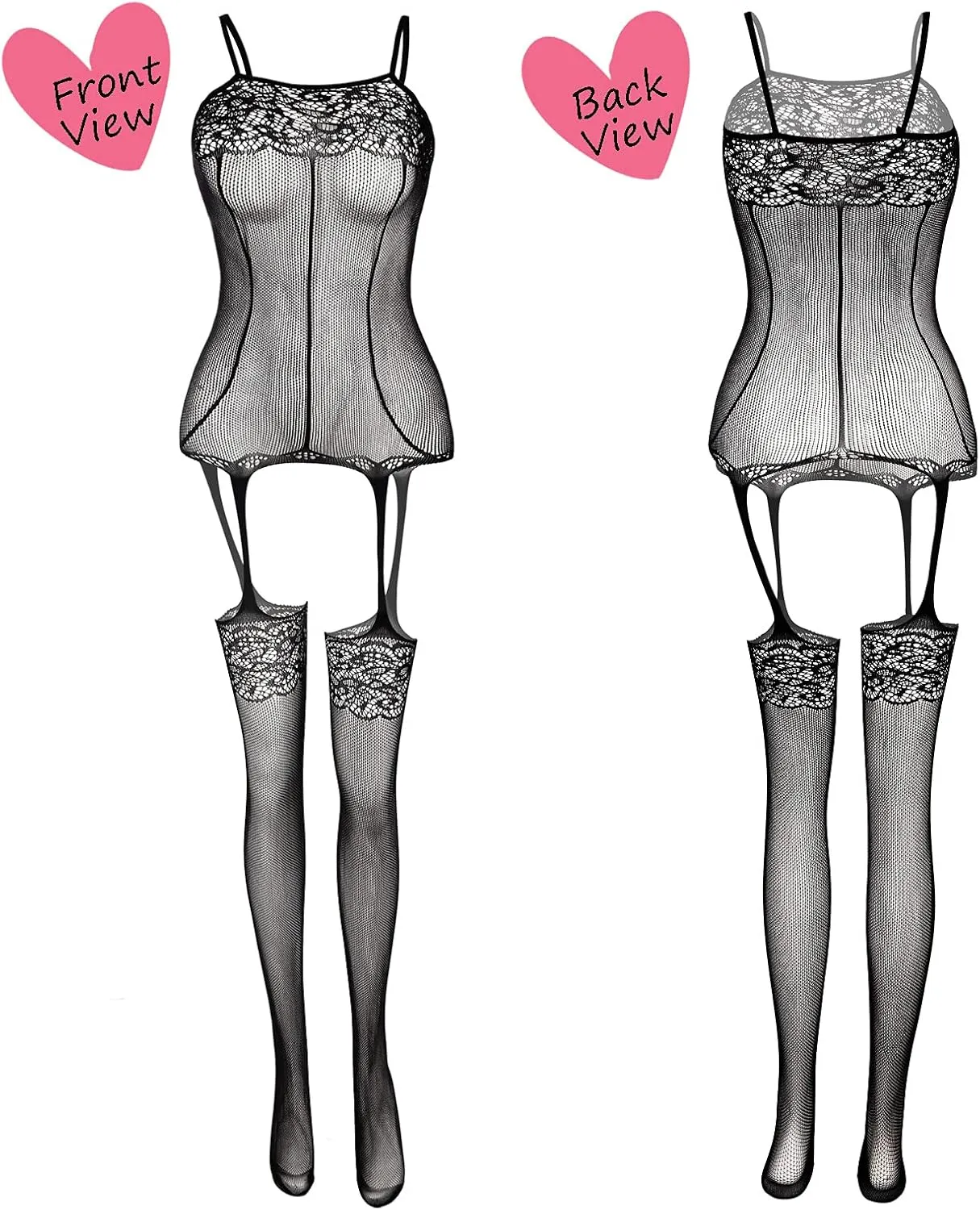 Women's Lace Stockings Lingerie Floral Fishnet Bodysuits Lingerie Nightwear for Romantic Date Wearing