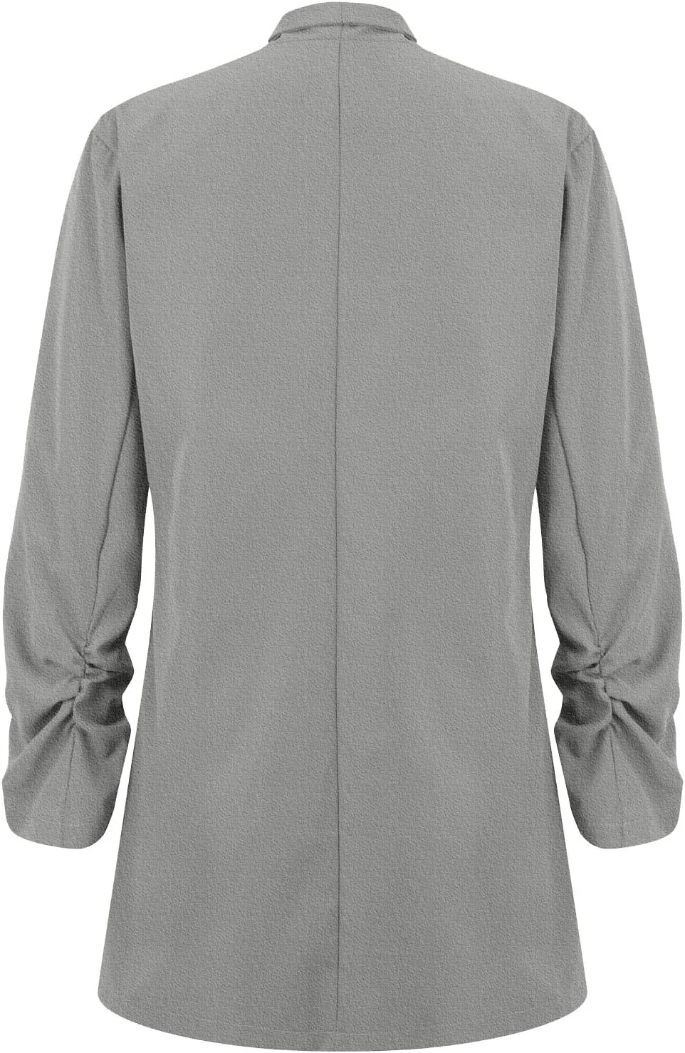 Womens Linen Blazer Casual Ruched 3/4 Sleeve Open Front Notched Lapel Jackets Lightweight Work Office Blazer Jackets