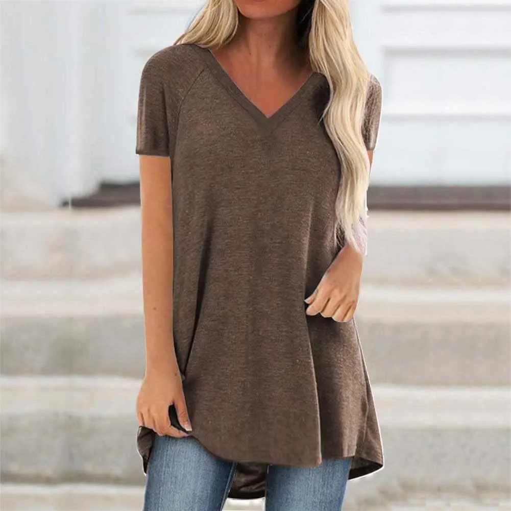 Womens Long Tunics or Tops to Wear with Leggings Short/Long Sleeve Blouses Shirts