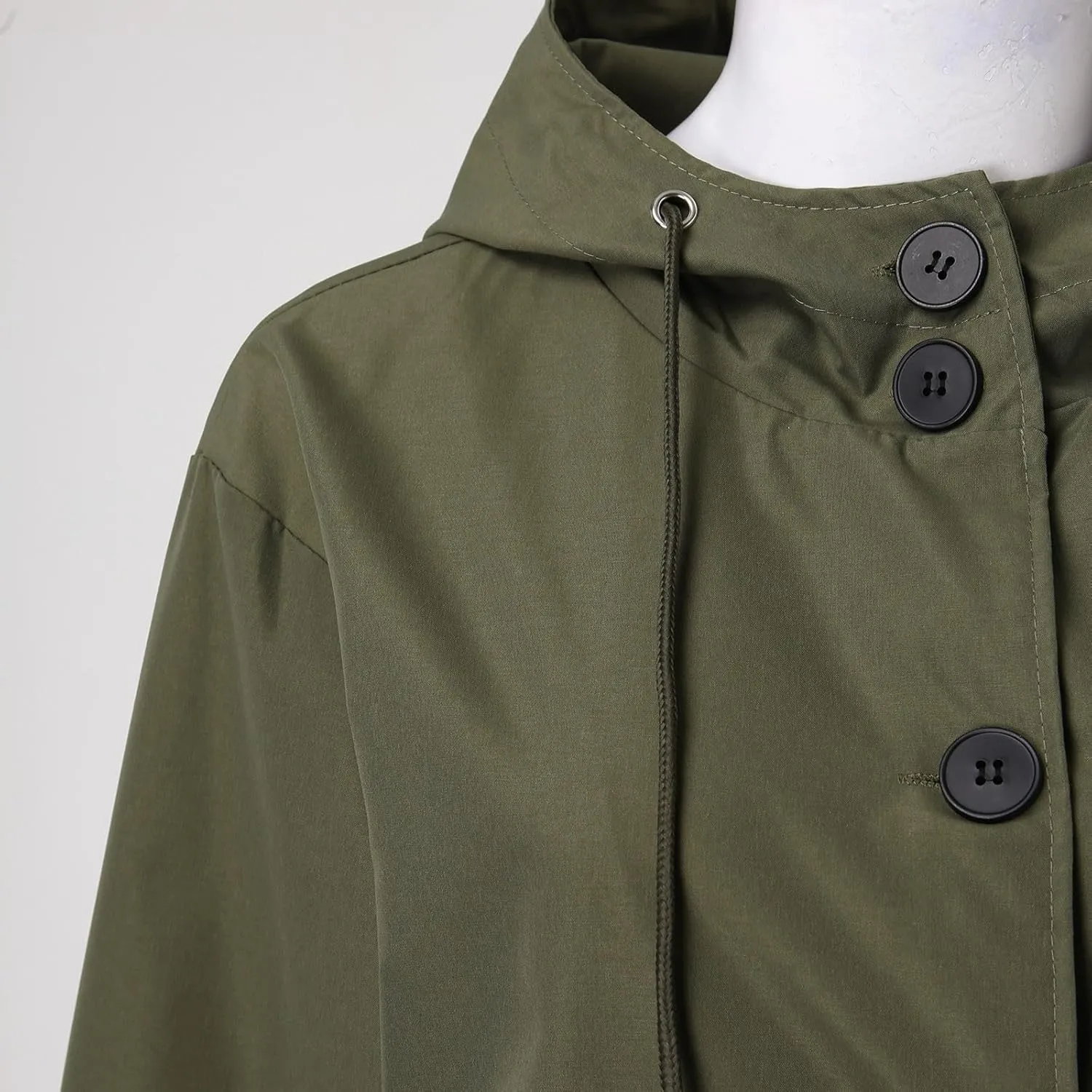 Women's Notch Lapel Double Breasted Wool Blend Mid Long Pea Trench Coat