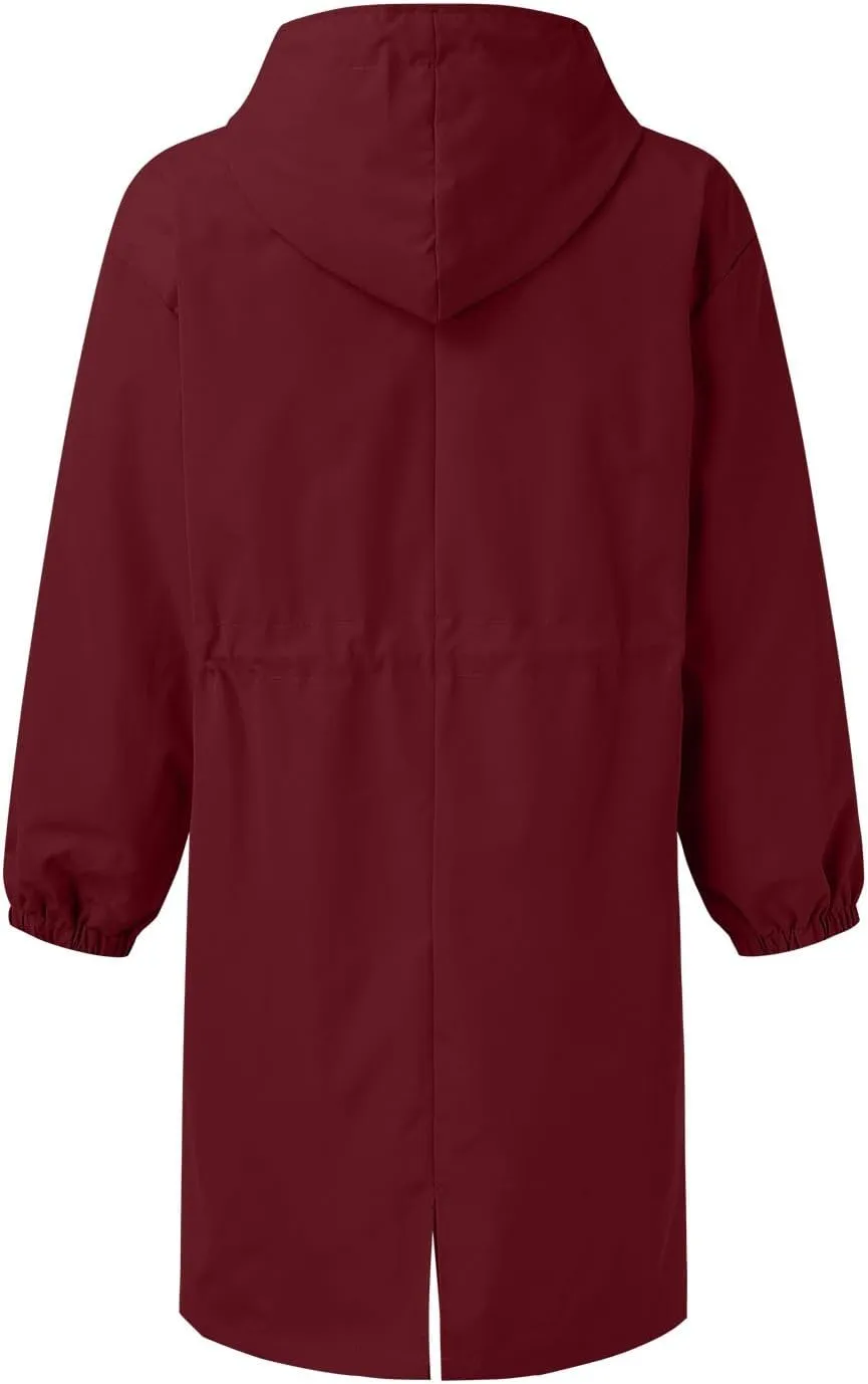 Women's Notch Lapel Double Breasted Wool Blend Mid Long Pea Trench Coat