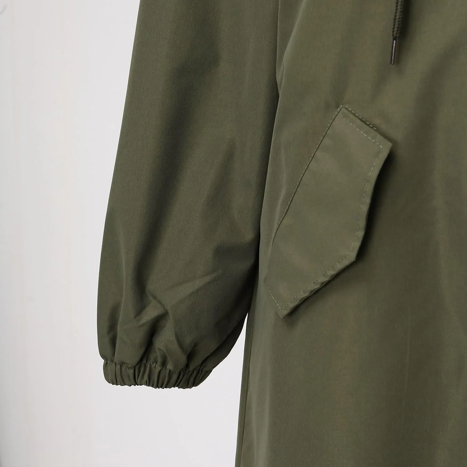 Women's Notch Lapel Double Breasted Wool Blend Mid Long Pea Trench Coat