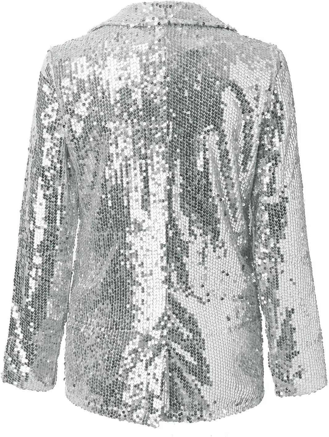Womens Sequin Casual Blazers Lapel Long Sleeve Jacket Coat Business Open Front Cardigan Blazer 2024 Fall Party Suits
