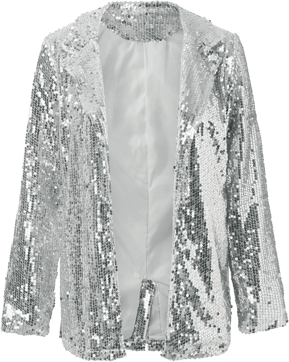 Womens Sequin Casual Blazers Lapel Long Sleeve Jacket Coat Business Open Front Cardigan Blazer 2024 Fall Party Suits