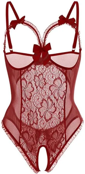 Womens Sexy Lingerie Set Lace Chemise Babydoll Sleepwear Wireless Plus Size Full Slips Transparent Nightwear
