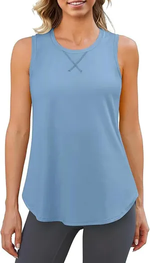 Women’s Sleeveless Sport Camis Lightweight Loose Fit Quick-Dry Tank Top for Beach Vacation Casual Going Out Blouses