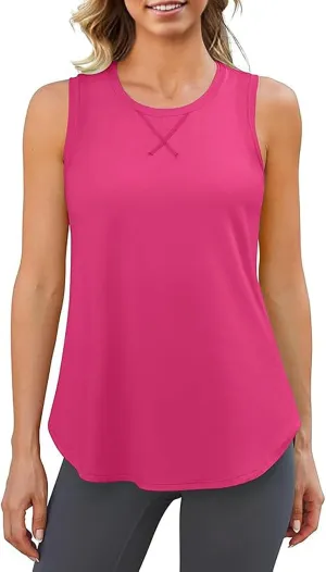 Women’s Sleeveless Sport Camis Lightweight Loose Fit Quick-Dry Tank Top for Beach Vacation Casual Going Out Blouses
