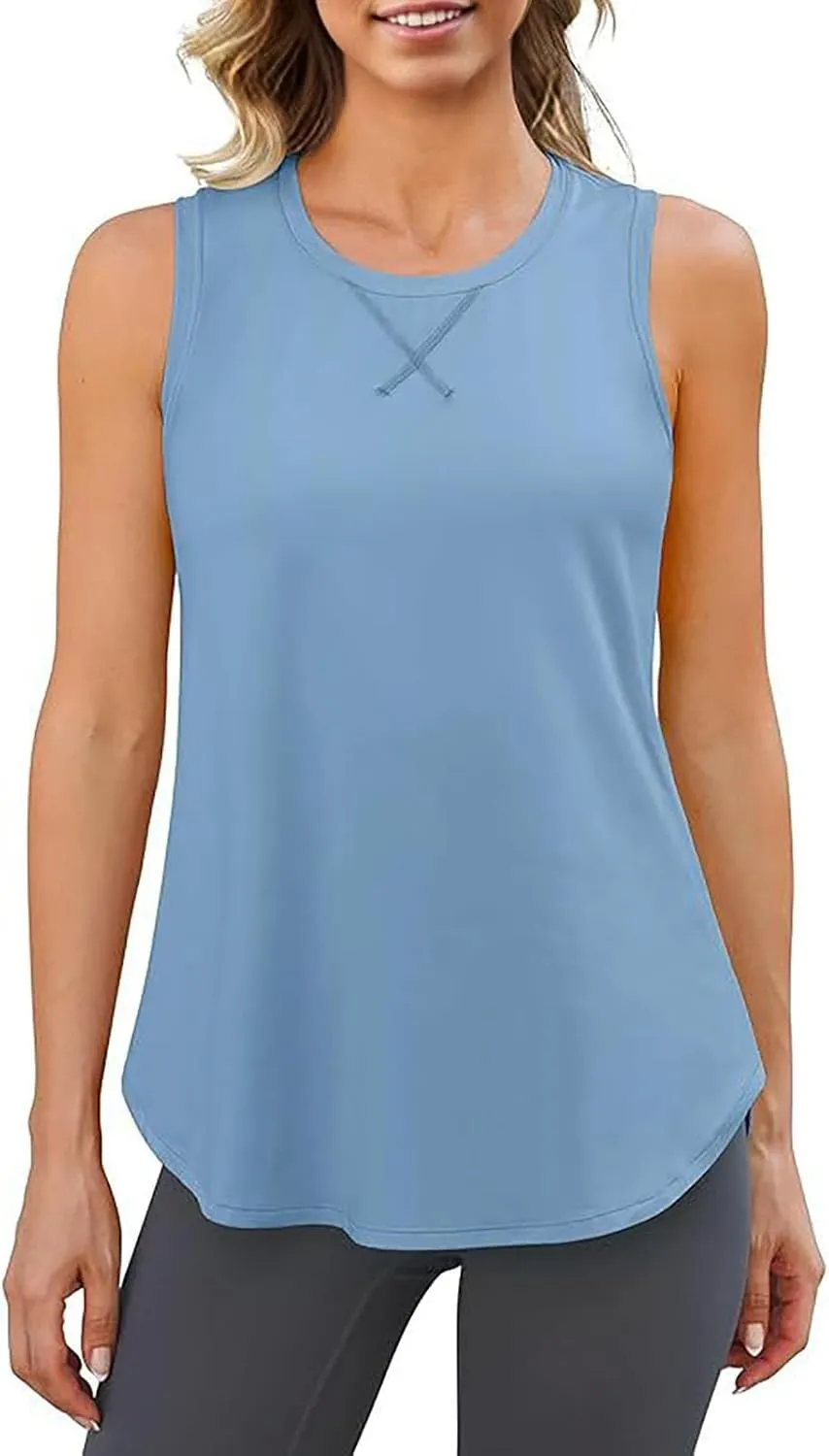 Women’s Sleeveless Sport Camis Lightweight Loose Fit Quick-Dry Tank Top for Beach Vacation Casual Going Out Blouses
