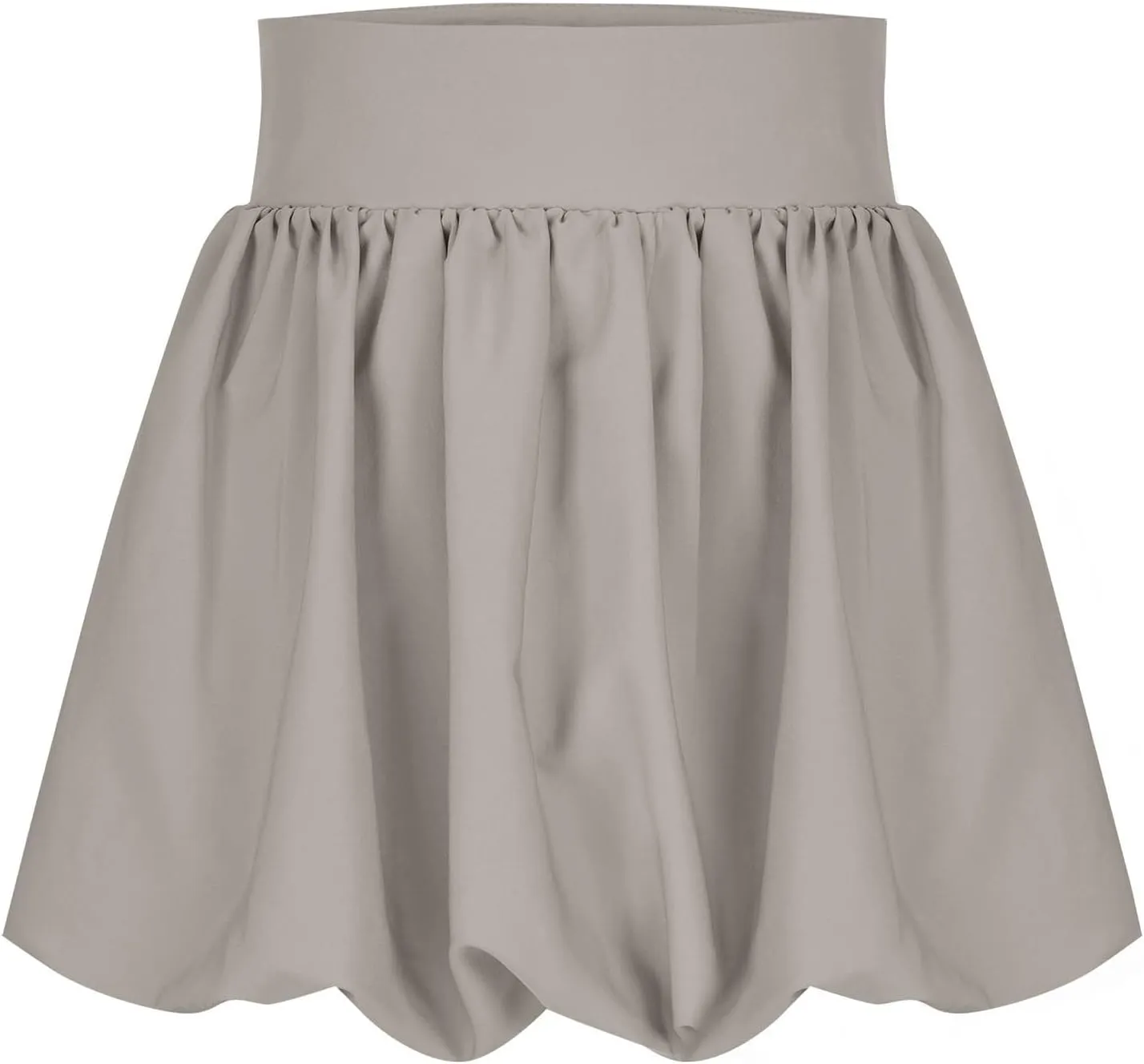 Women's Solid Color Mid Waisted Bubble Skirts, Summer Outdoor Workout Tennis Skirt Ruched Comfy Casual Bloomer
