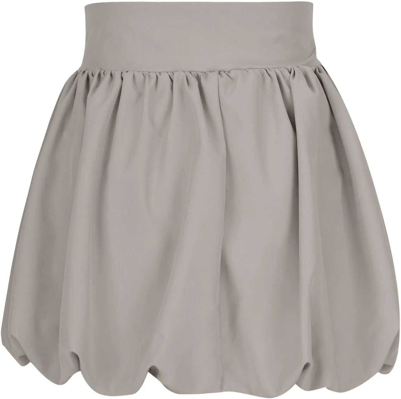 Women's Solid Color Mid Waisted Bubble Skirts, Summer Outdoor Workout Tennis Skirt Ruched Comfy Casual Bloomer