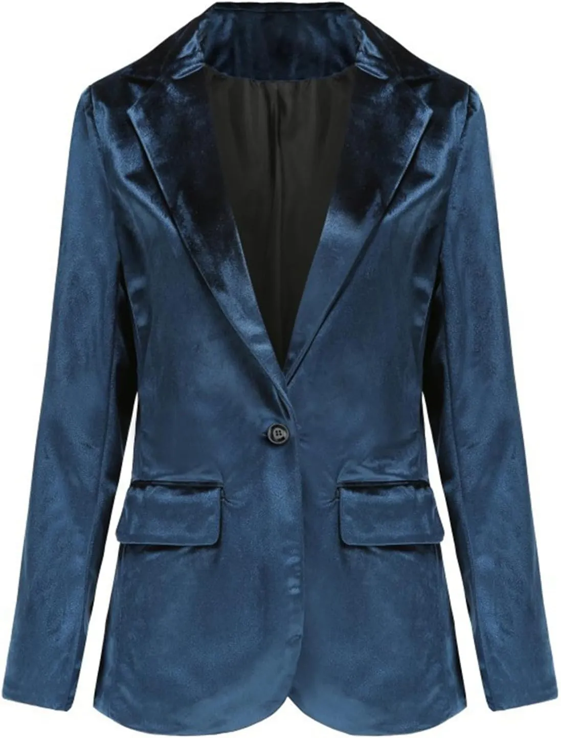 Women's Summer Blazer Button Long Sleeve Pocket Lapel Casual Business Comfortable Comfort Fashion Satin Suit Jackets