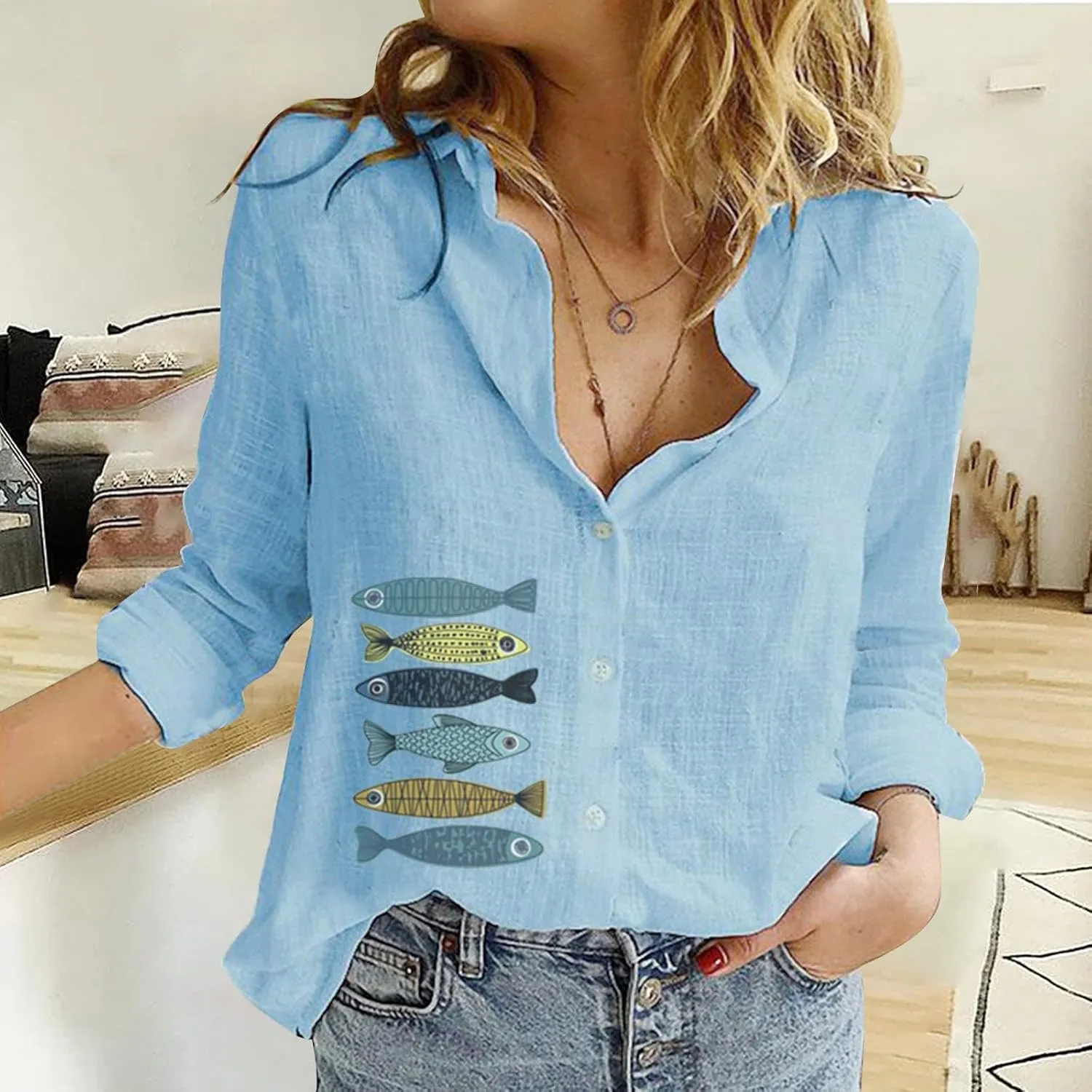 Womens Summer Tops Short Sleeve Button Down Cotton Linen Shirt Blouse Plus Size Summer Clothes Outfits 2024
