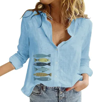 Womens Summer Tops Short Sleeve Button Down Cotton Linen Shirt Blouse Plus Size Summer Clothes Outfits 2024