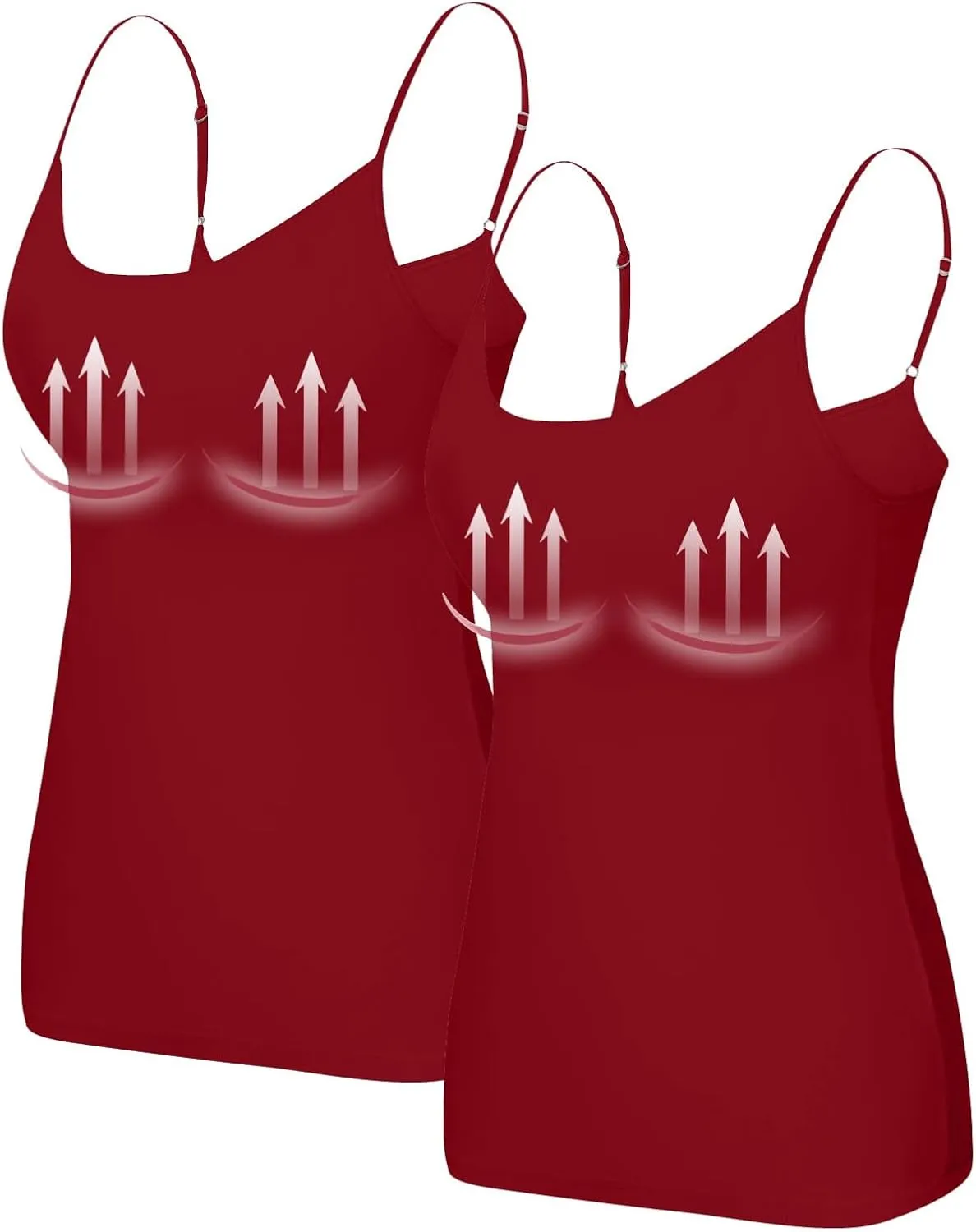 Womens Tank Tops with Built in Bra Going Out Tanks Summer Casual Oversized Soft Solid Layer Camis 2 Pack