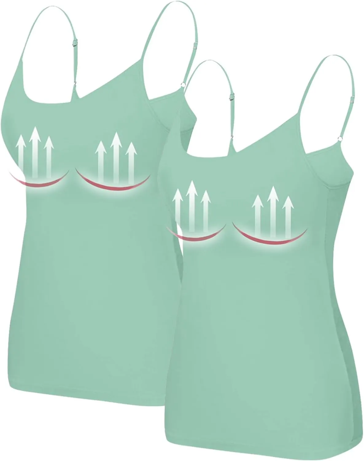 Womens Tank Tops with Built in Bra Going Out Tanks Summer Casual Oversized Soft Solid Layer Camis 2 Pack