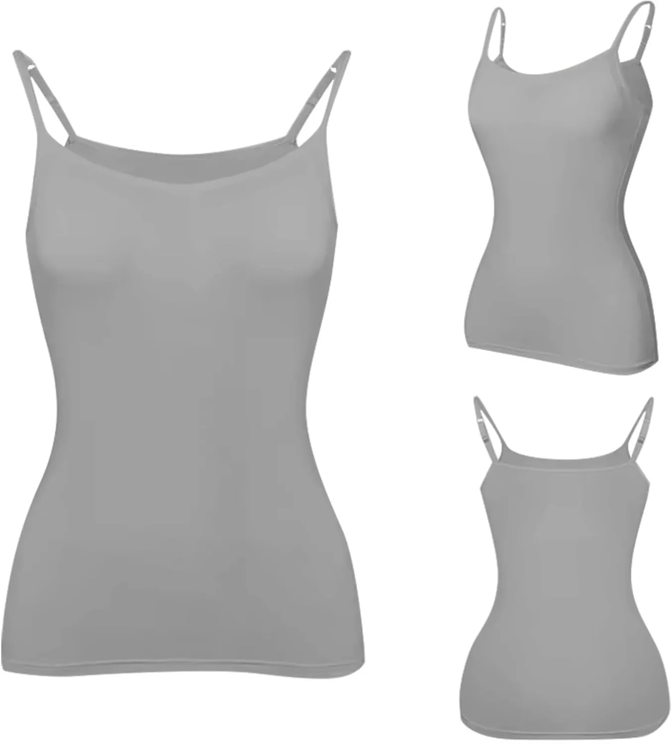 Womens Tank Tops with Built in Bra Going Out Tanks Summer Casual Oversized Soft Solid Layer Camis 2 Pack